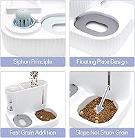 Vista 6 de Kathson Alimentador automático 2 en 1 para gatos y dispensador de agua, alimentador de alimentación por gravedad para gatos de interior y exterior