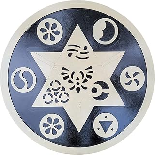 Swordsaxe Hand Crafted Round Wooden Viking Shield with Celtic Symbols Runes