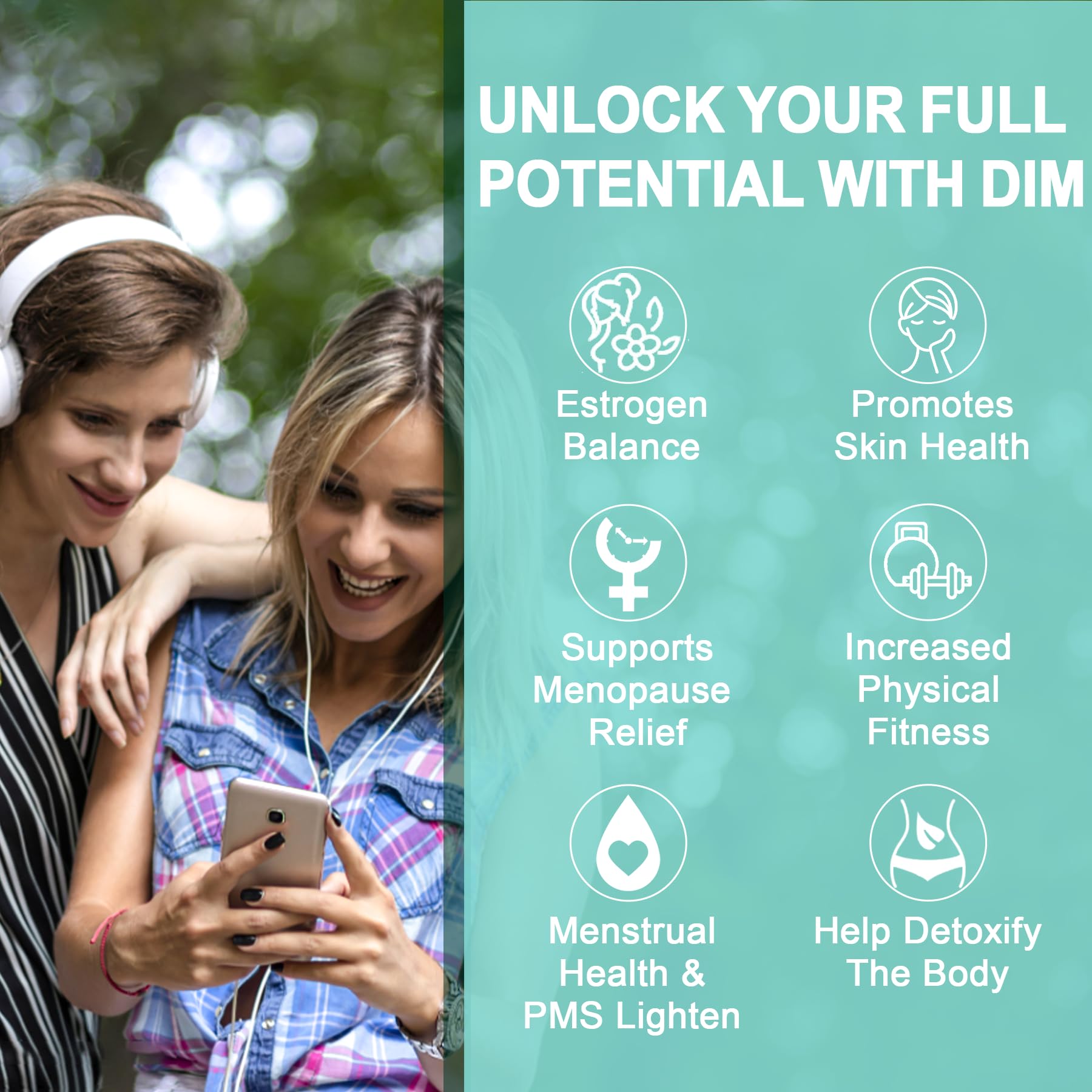 DIM Supplement Women 400mg, Estrogen Supplement for Women, Sugar Free DIM Gummies for Men & Women + Biotin, Flaxseed Oil, Burdock, Calendula, BioPerine for Hormone Balance, Menopause & Prostate 120Cts — Amazon image 5