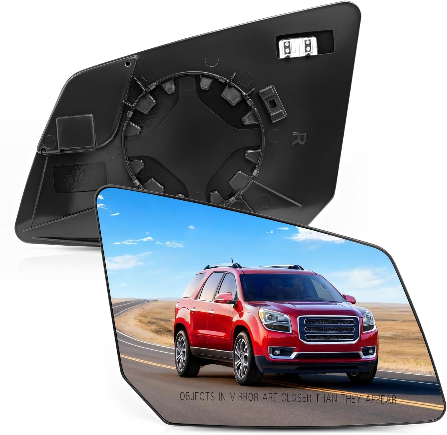 TOP-MAX Passenger Right Side Mirror Glass Replacement For GMC Acadia Chevy Traverse Saturn Outlook 2007-2016 Rearview Exterior Mirrors Heated Mirror Glass Fits 25990004 GM1325124 15951928 80223 30223