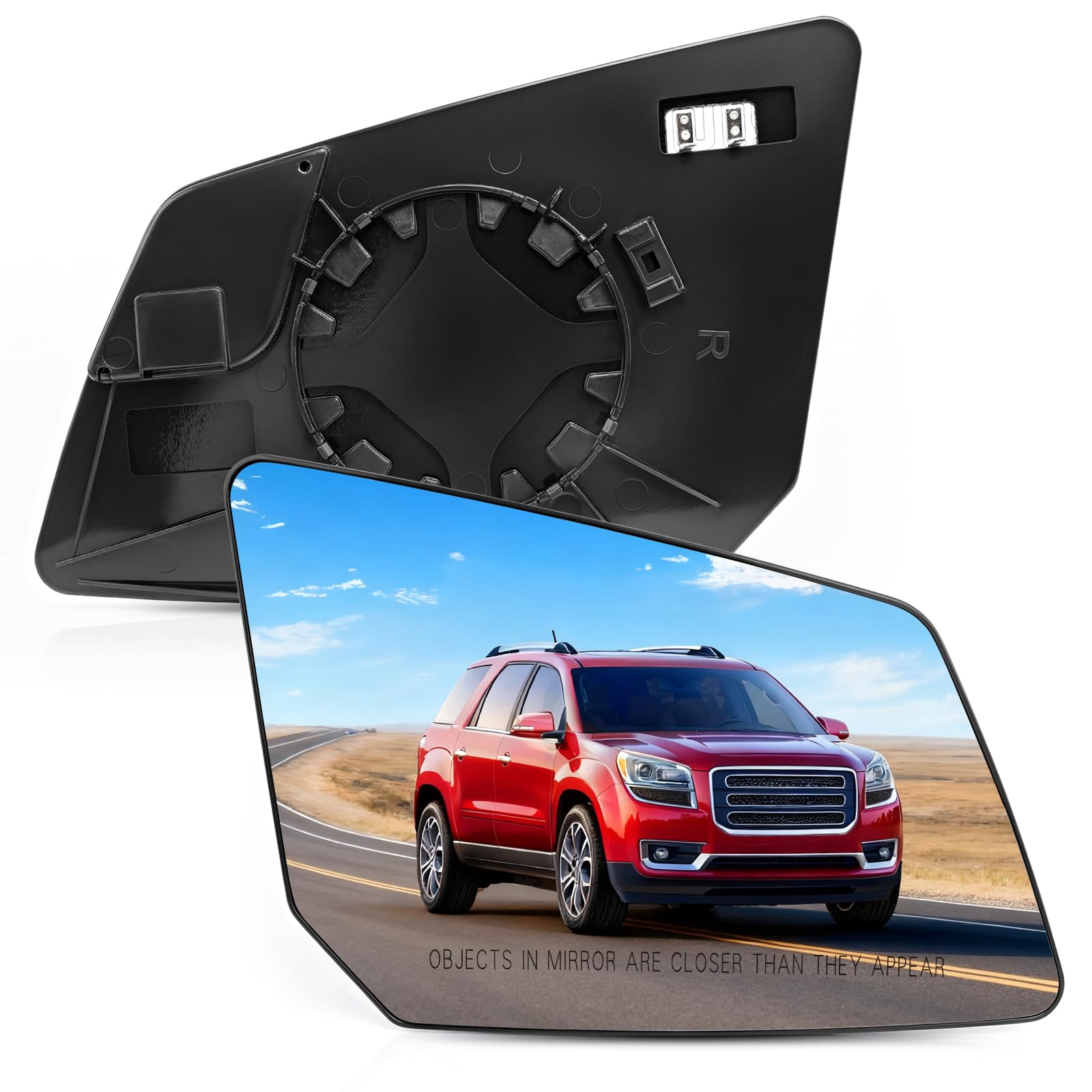 TOP-MAX Passenger Right Side Mirror Glass Replacement For GMC Acadia Chevy Traverse Saturn Outlook 2007-2016 Rearview Exterior Mirrors Heated Mirror Glass Fits 25990004 GM1325124 15951928 80223 30223