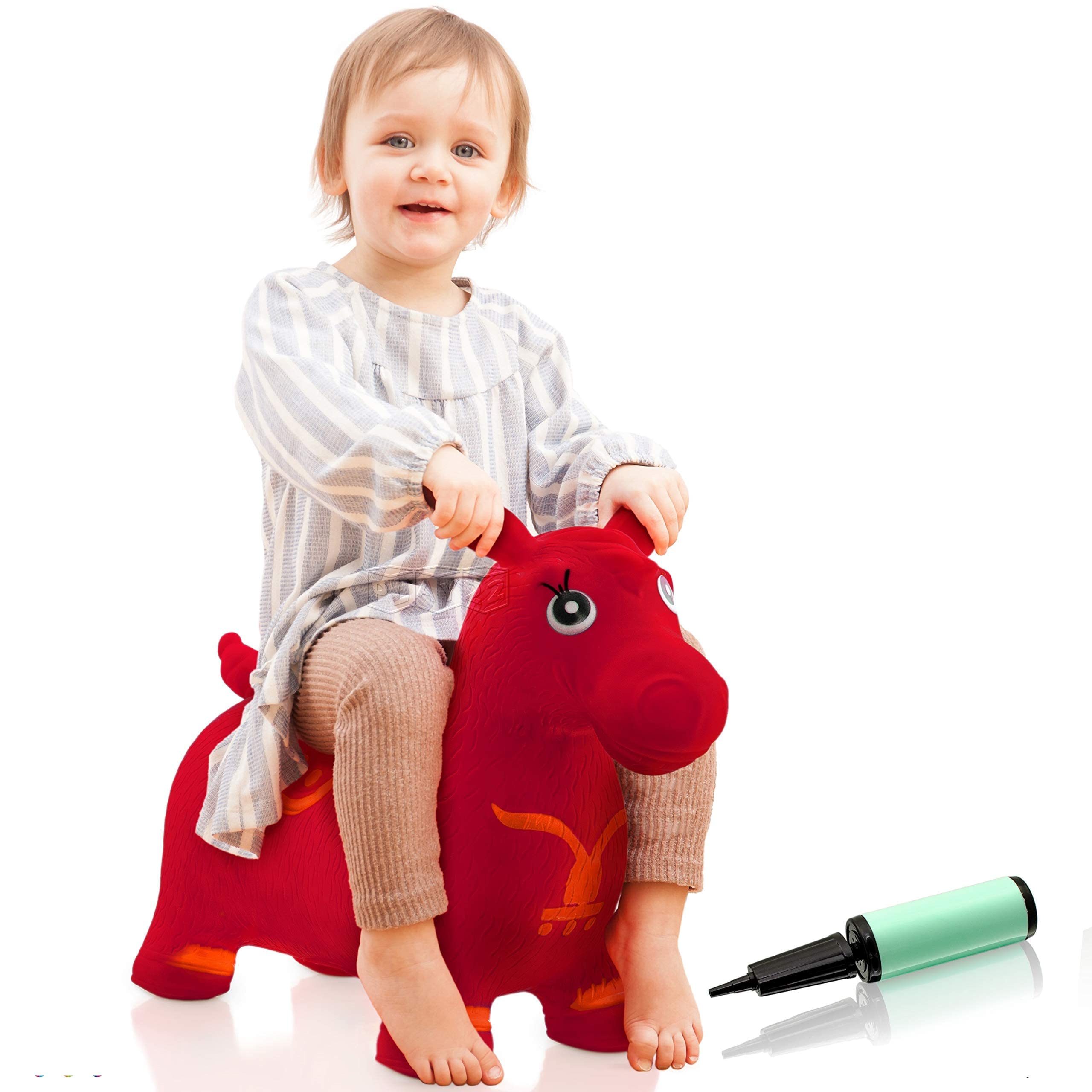 Red Horse Hopper Red Inflatable Horse Bouncer Free Pump Included