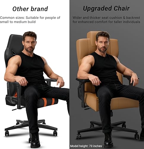 Miniatura 24 de KORNOX - Silla ergonómica de tela con reposapiés para adultos, silla de oficina con respaldo alto, silla de juegos de carreras de tela ajustable en