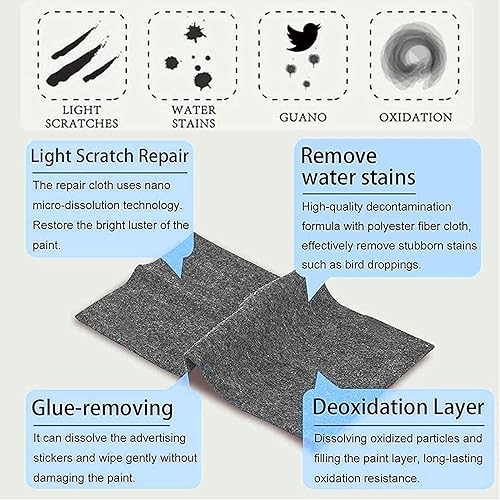 Miniatura 3 de 2 piezas de tela nano brillante para arañazos de coche, paño removedor de arañazos de coche Nano Magic con reparación de arañazos y pulido de agua,