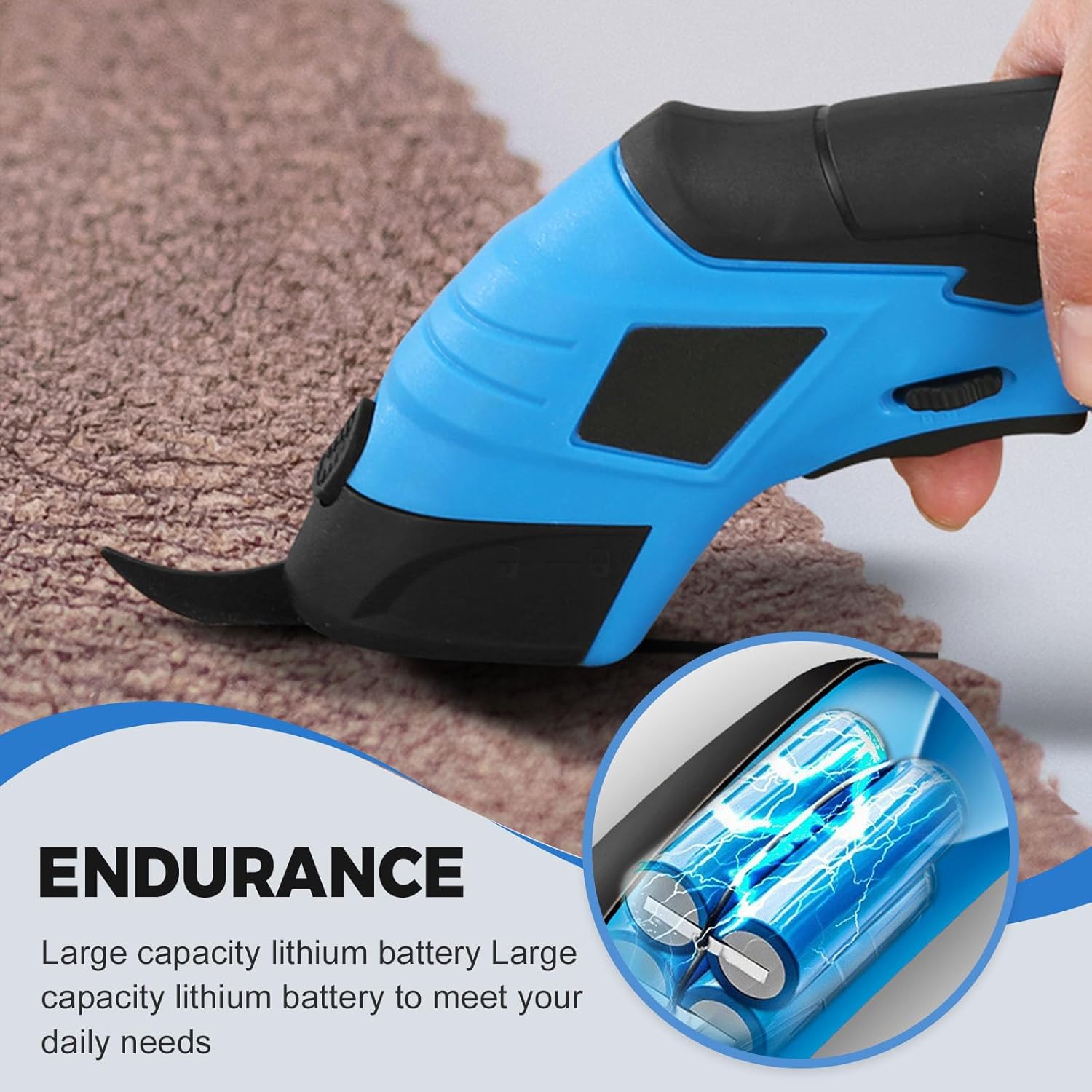 Portable Rechargeable Handheld Electric Scissors, 2025 New Shears for Sewing, Crafting with 2 Blades Cutting, Double Scissors Rechargeable for Fabric, Carpet, Leather, Cardboard (Red)