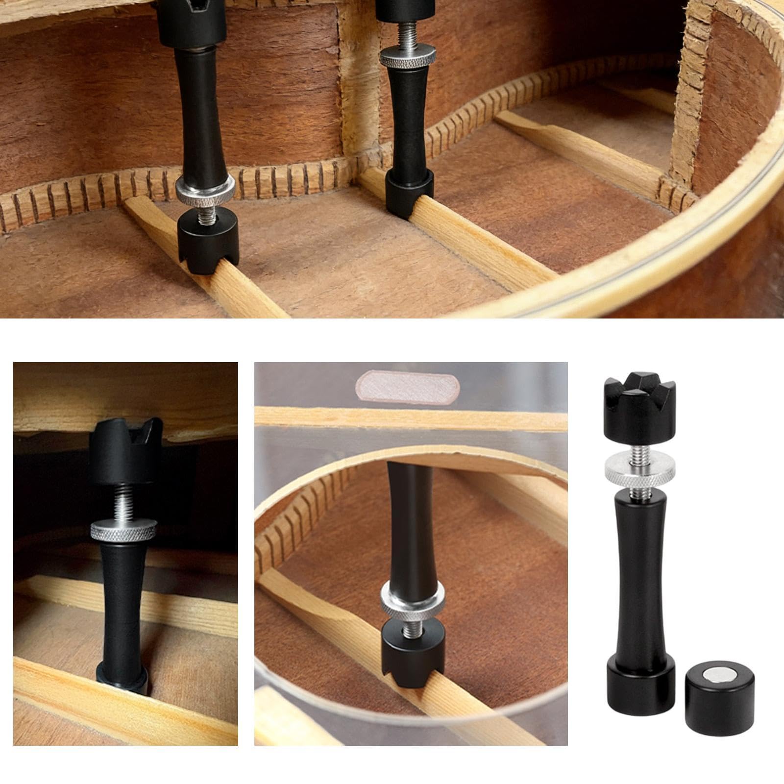 Qianly Gato de Reparación para de Guitarra Herramienta para Luthier Soporte Ajustable Accesorio Reparación de Instrumentos Adecuado para Músicos, 68 a 78 Mm
