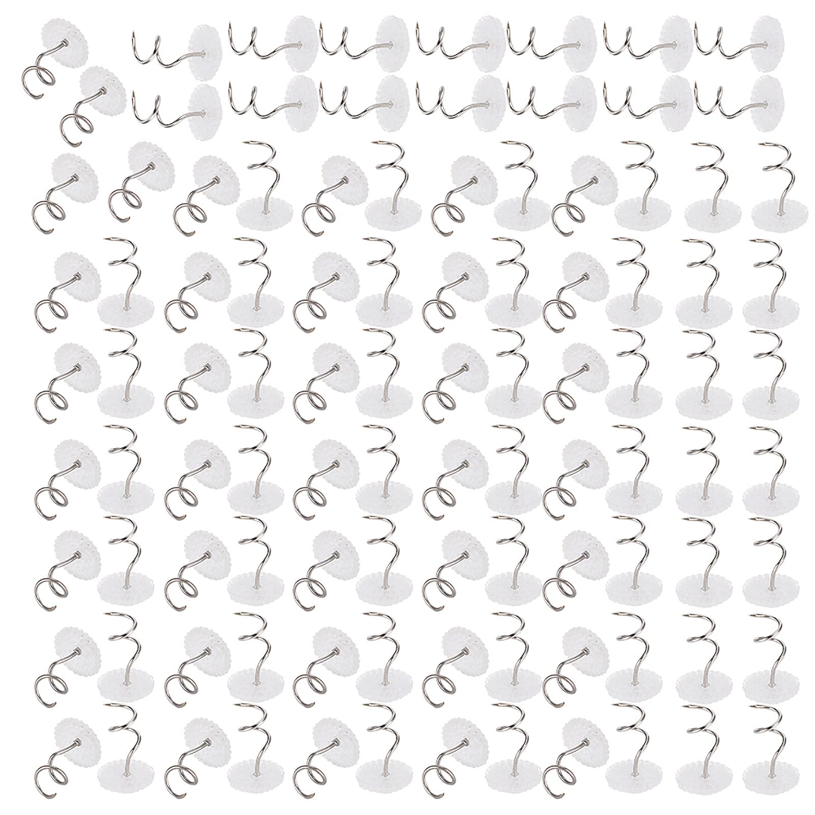 100Pcs Ed Pin - Stainl Steel Transparent Ed Pin with C Head, ISkid Sofa Fixed Spiral Nail for Se Furniture Assembly and Stability (100/box Screw Nails