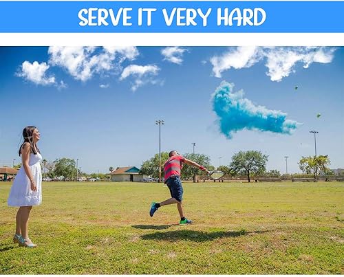 Miniatura 3 de Juego de pelotas de tenis para revelación de género, 2 pelotas con polvo y confeti, rosa y azul