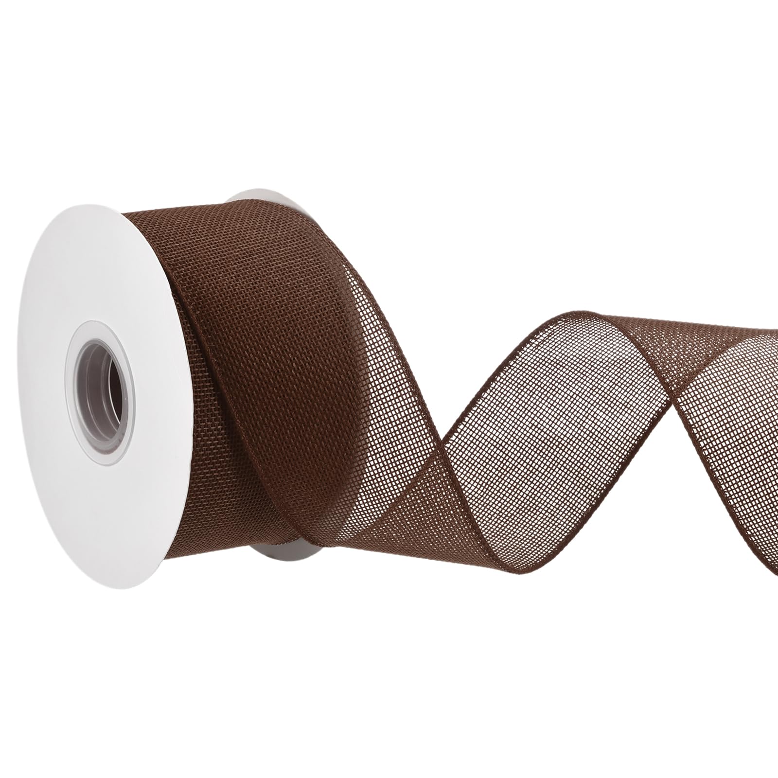 PATIKIL Burlap Wired Ribbon, (63mm x 18.2m, Brown), Wired Edge Linen Wired Ribbons, Suit for - Crafts/Wreath/Bow Making/Gift Wrapping/Christmas Tree Decoration