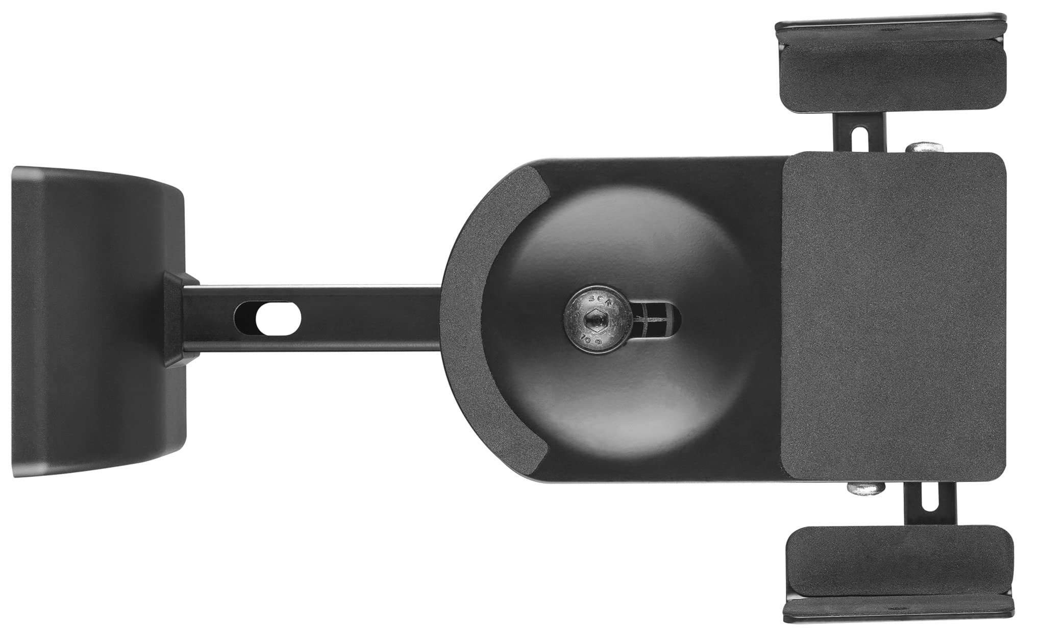 Soporte de pared para altavoz, universal, para estanterías, 2 unidades, soporta 15 kg, sin herramientas, giratorio, inclinación, montaje en pared, tacos de pared, color negro