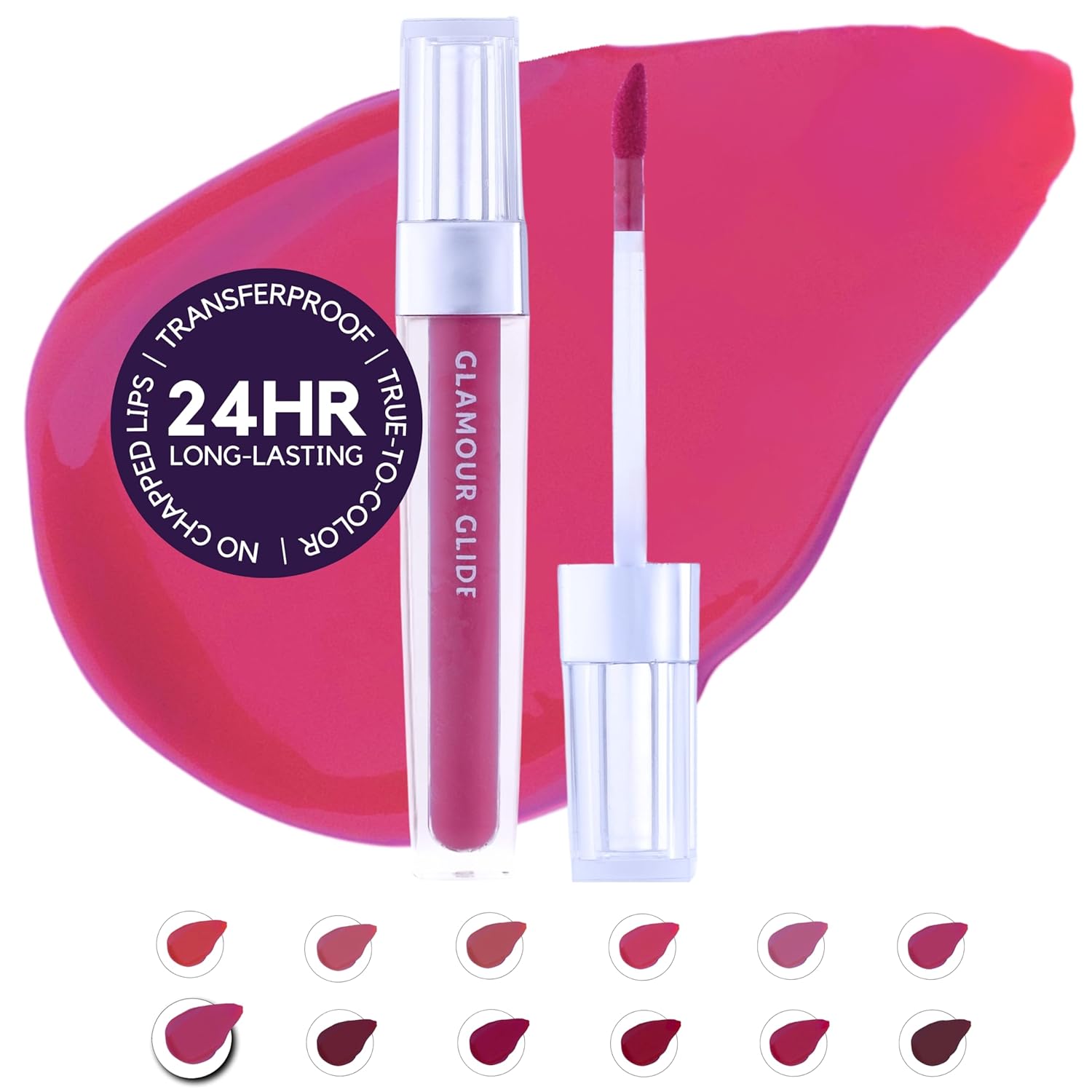 Sheeq Glamour Glide Matte Liquid Lipstick – 12 Shades | 24 hrs long-lasting | Transfer and waterproof | Made for Indian Skin | True-to-colour pigment | Enriched with Argan and Jojoba Oil Sheeq Glamour Glide Matte Liquid Lipstick – 12 Shades | 24 hrs long-lasting | Transfer and waterproof | Made for Indian Skin | True-to-colour pigment | Enriched with Argan and Jojoba Oil