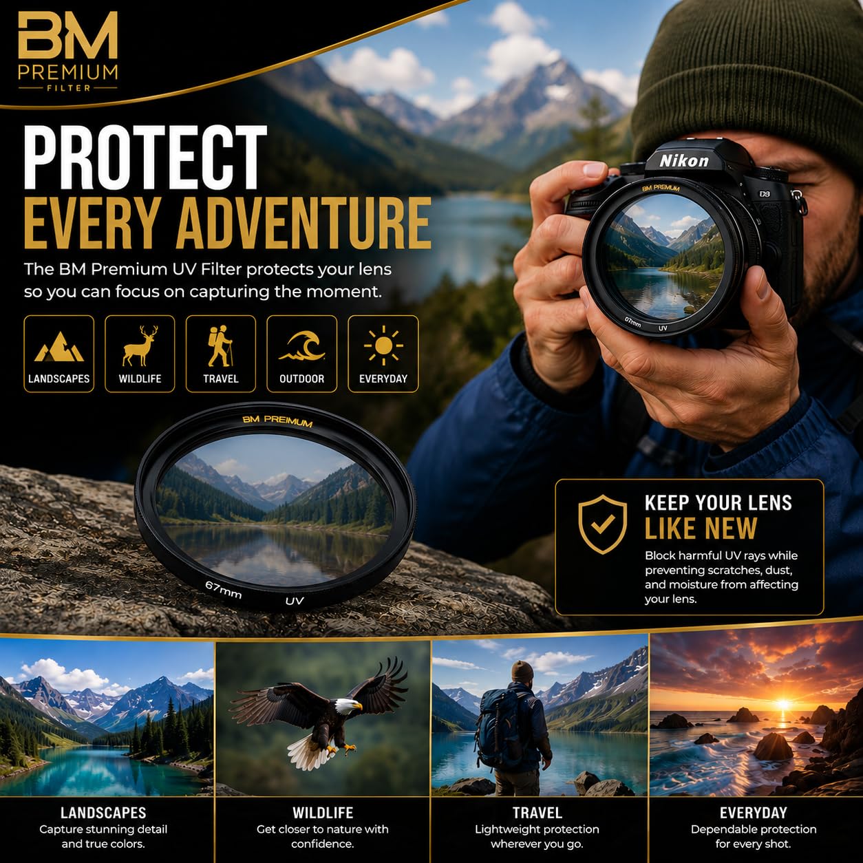 Amazon | Big Mike's 67ミリ マルチコーティングUV保護フィルタ Nikon