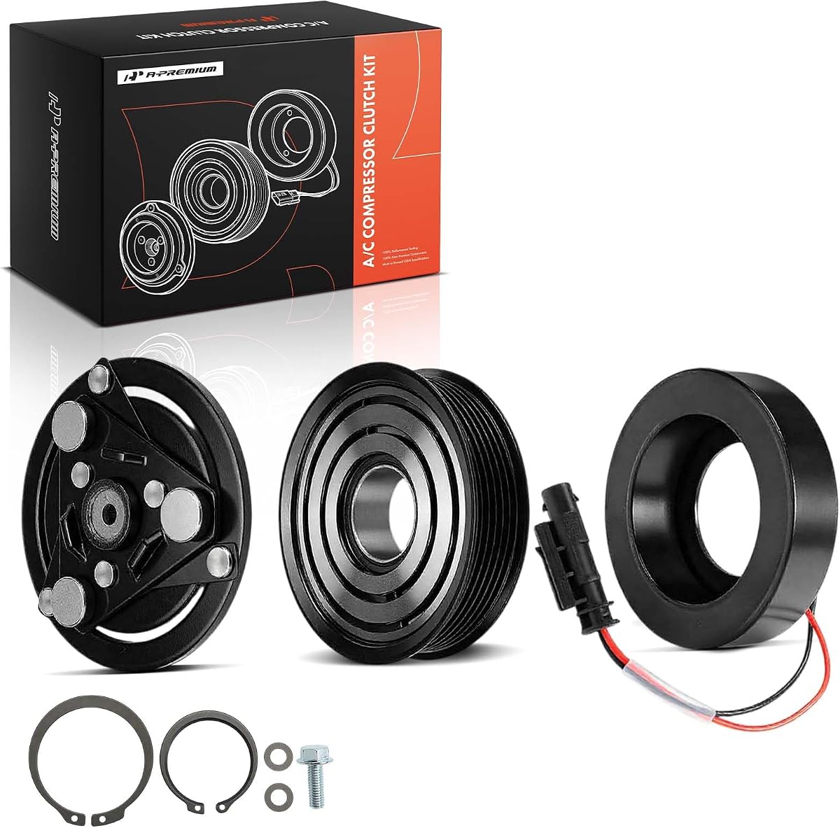A-Premium Air Conditioner AC Compressor Clutch Kit | Compatible with Chevrolet Colorado & GMC Canyon, 2015-2016, 3.6L