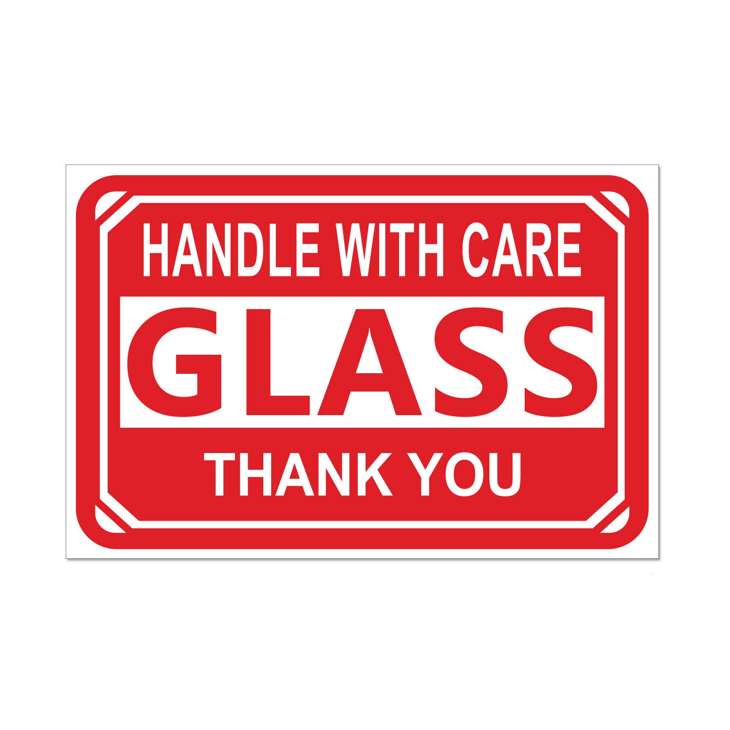 OfficeSmartLabels 2" x 3" Glass Handle with Care Stickers Glass Handle with Care Labels