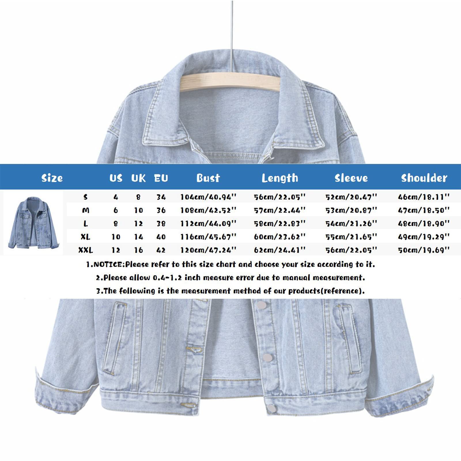 Chaquetas Vaqueras De Mujer, Abrigo Vaquero Mujer Básica Cazadora Vaquera Algodón con Botones Y Manga Larga Chaqueta De Mujer Top Cazadora Mujer Entretiempo Chaqueton Mujer para Otoño Y Entretiempo