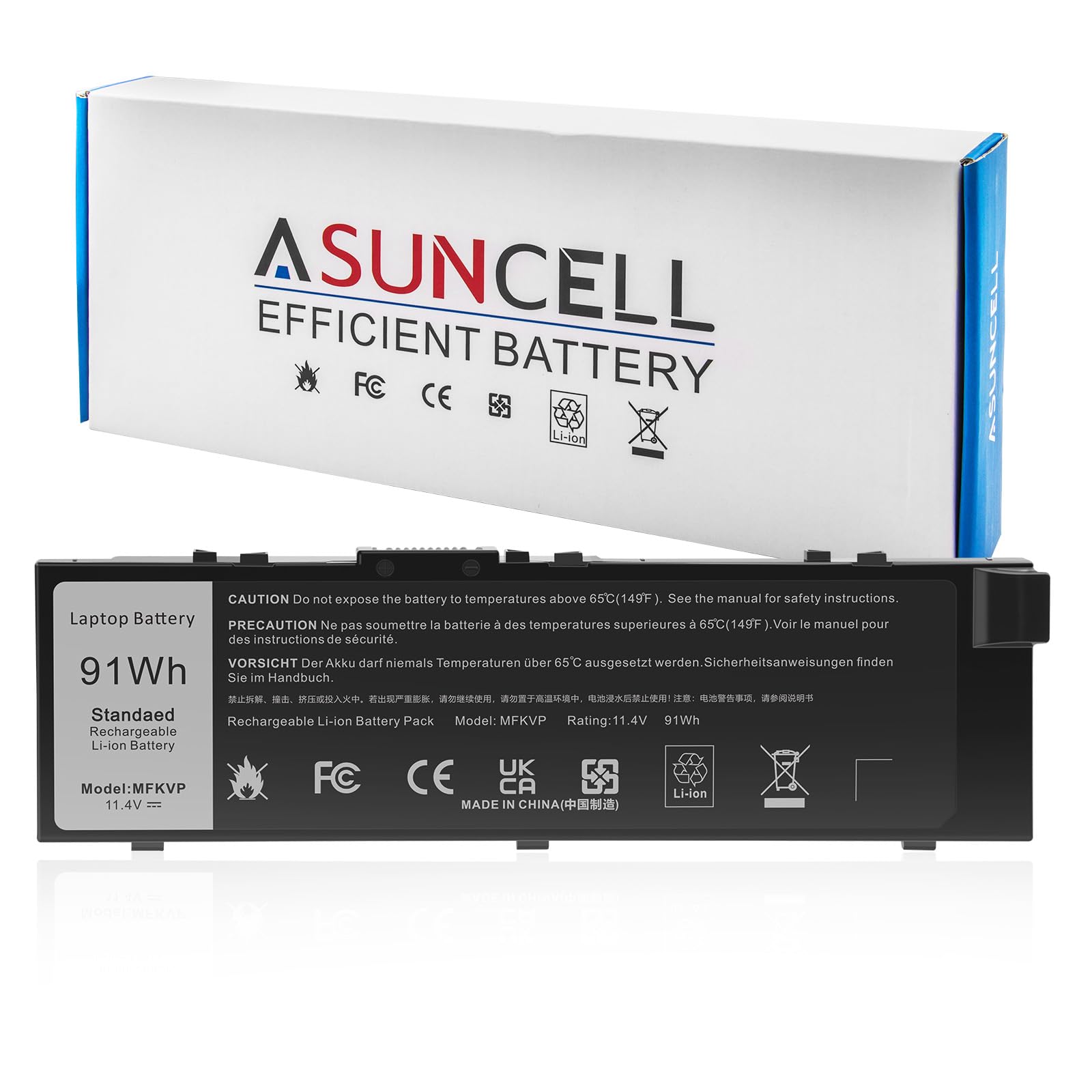 ASUNCELL MFKVP Laptop Battery for Dell Precision 15 7510 7520 M7510 17 7710 7720 M7710 Series 451-BBSF 451-BBSB TWCPG T05W1 GR5D3 0FNY7 1G9VM M28DH [11.4V 91Wh]