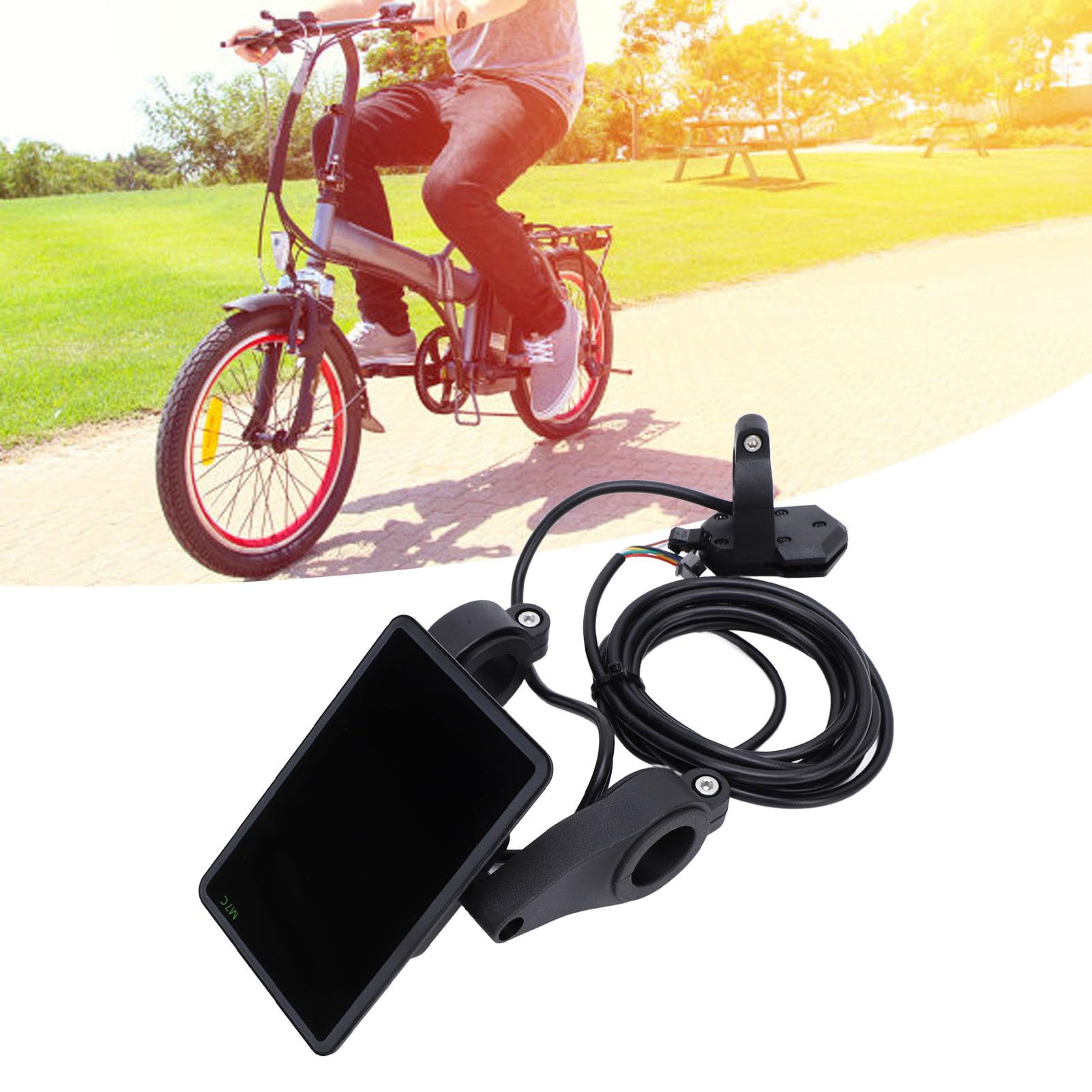 Electric Bike LCD Display, 24V 36V 48V 60V Universal Electronic Cycling Control Panel Cycling Computer for 22.2mm Handlebar