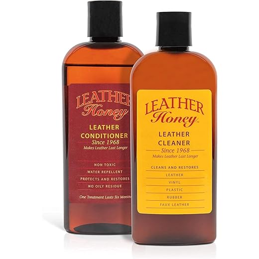 Leather Honey Complete Leather Care Kit Including 8 oz Cleaner and 8 oz Conditioner for use on Leather Apparel, Furniture, Auto Interiors, Shoes, Bags and Accessories