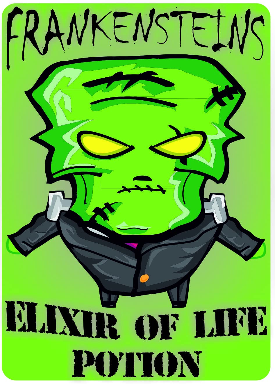Homebrew Labels/Home Made Wine Labels Frankenstein Elixir Water Proof Labels (36)