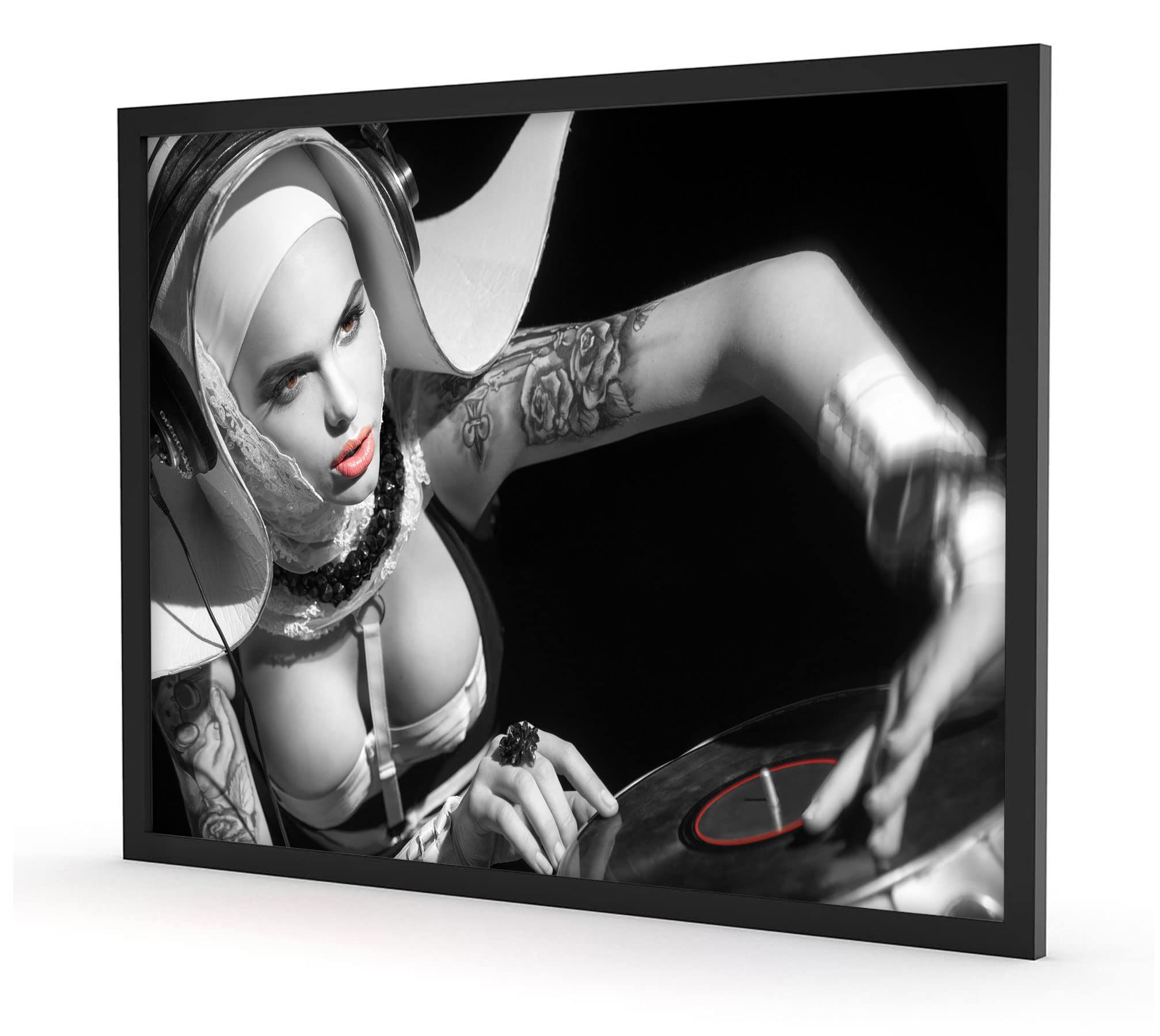 Poster da donna tatuata, con cornice, 80 x 60 cm, con cornice