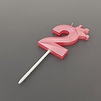 Vista 3 de 3,15 pulgadas rosa 2 cumpleaños vela cumpleaños velas 3D corona diseñada