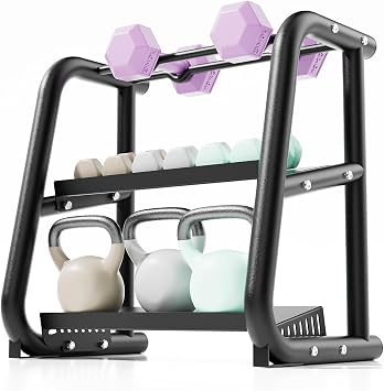 3 Tier Dumbbell Rack - Kettlebell Rack 600LB Kettlebell Stand