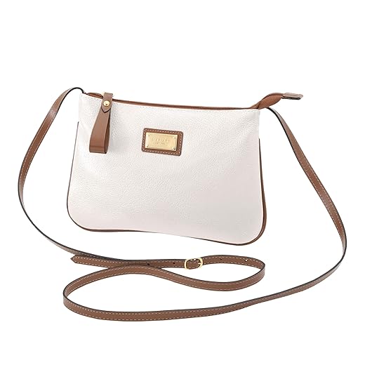 Bolsa Feminina Transversal Zíper Couro Legítimo Mariart 199