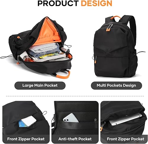 Miniatura 2 de Mochila ligera para la escuela, casual, mochila para portátil, para hombres y mujeres, mochila de viaje, para escuela, bolsa de libros para niñas,