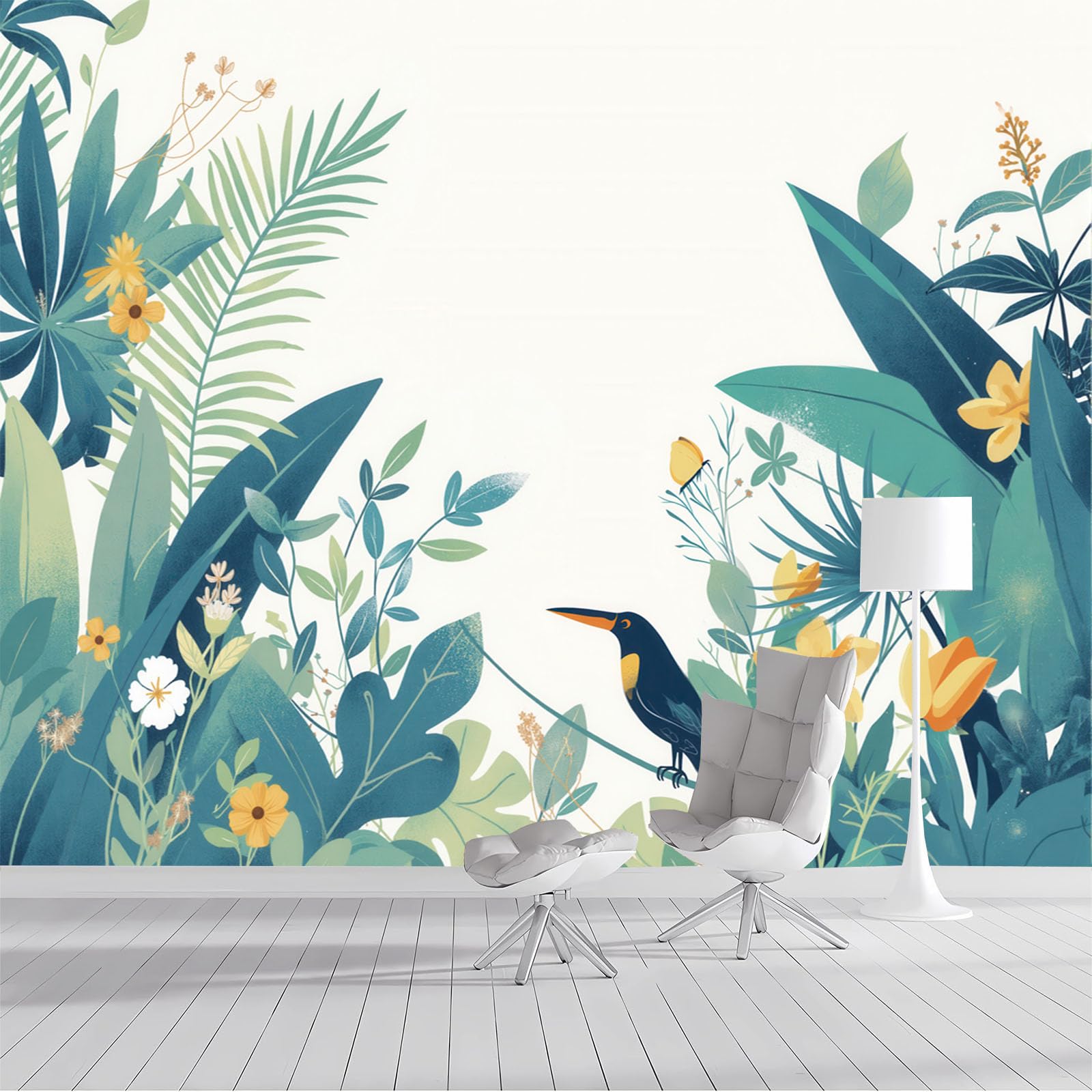 Papier Peint Géant Forêt Tropicale 3D pour Chambre d'Enfant