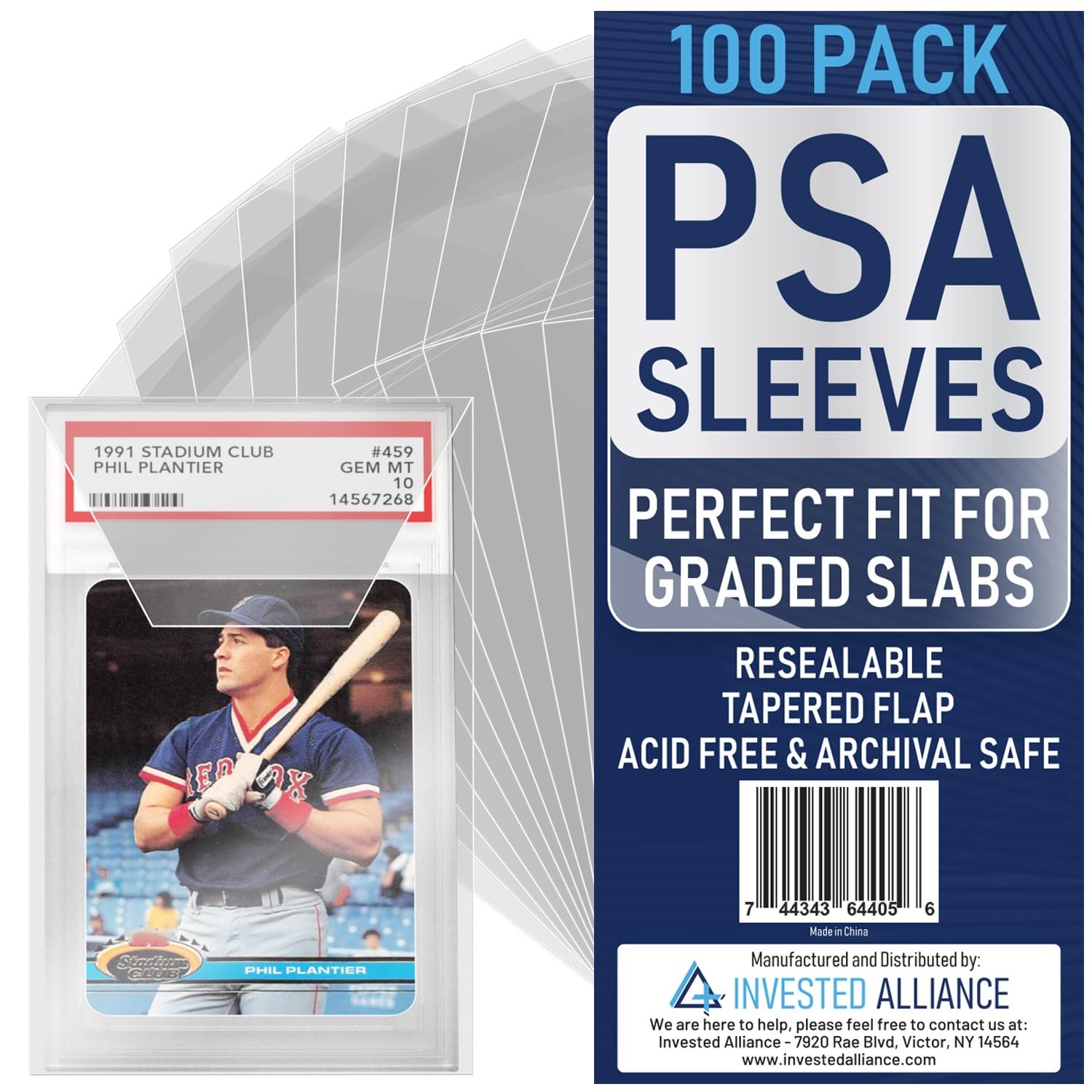 Invested Alliance PSA Slab Sleeves for Graded Cards | PSA Exact Fit Graded Card Sleeves, Resealable Slab Protector for TCG Collectors - Sports, Trading & Gaming.