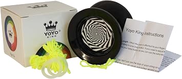 Jester Professional Responsive Yo-Yo with Ball Bearing Axle Convertible Responsive & Unresponsive Play, Silicone Response System, Extra Strings - Black Mesmerize