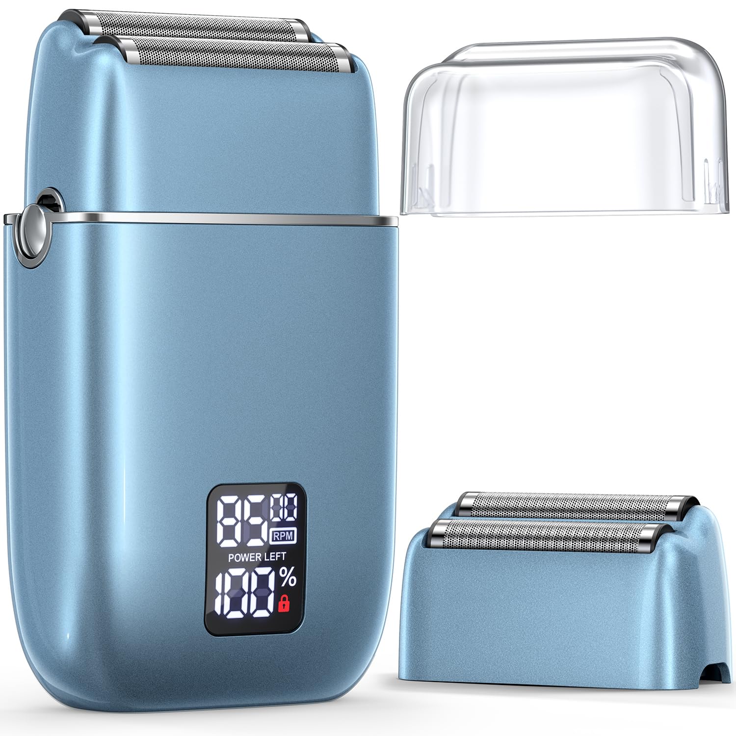 Electric Razor, Electric Shaver for Men,Upgraded Foil Shaver with 3 Speeds, Double Floating Blade IPX7 Waterproof Wet/Dry LED Display USB Rechargeable