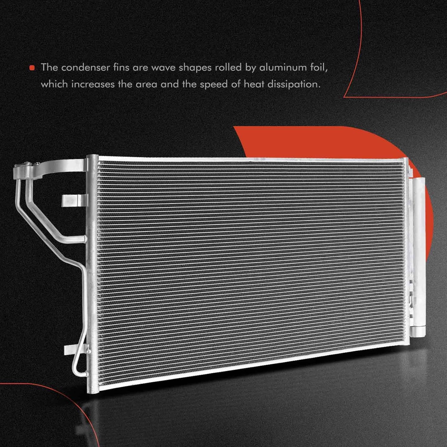 A-Premium A/C Condenser Replace# 97606-D5000 - Compatible with 2017 2018 Kia Optima L4 2.4L