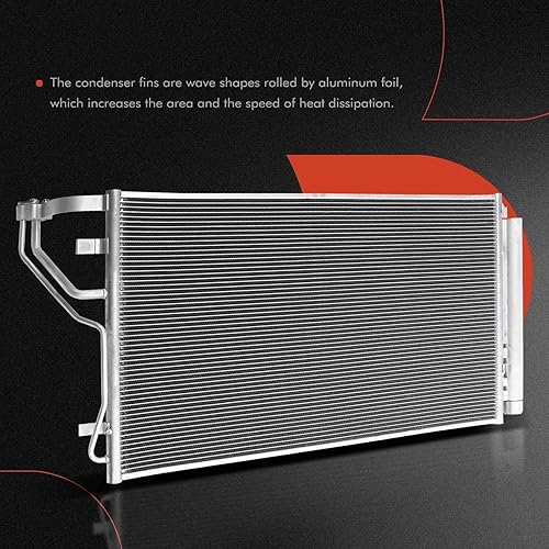 Miniatura 3 de A-Premium Condensador de aire acondicionado compatible con Kia Optima 2017-2018 L4 2.4L, reemplazo # 30101, 97606-D5000