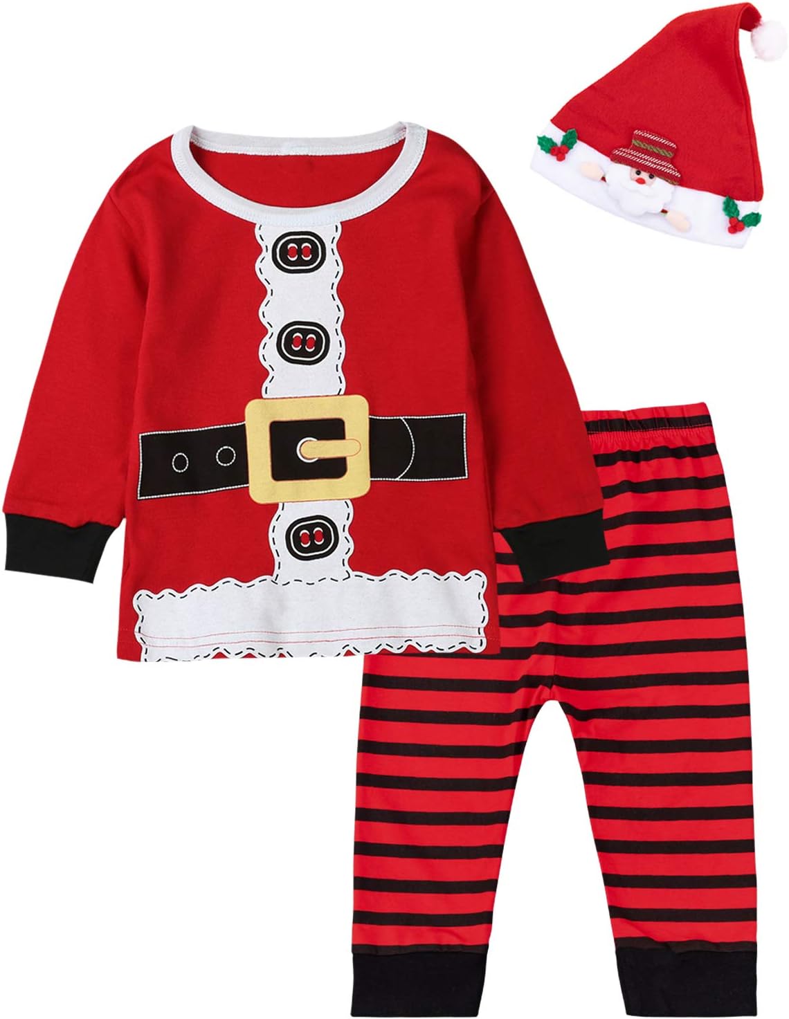LENSOUS Baby Boys Girls Christmas Santa Claus Costume Outfit Clothes Pants Set