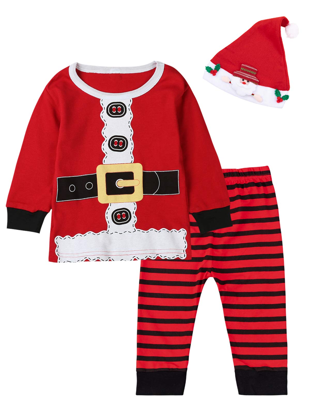 LENSOUS Baby Boys Girls Christmas Santa Claus Costume Outfit Clothes Pants Set