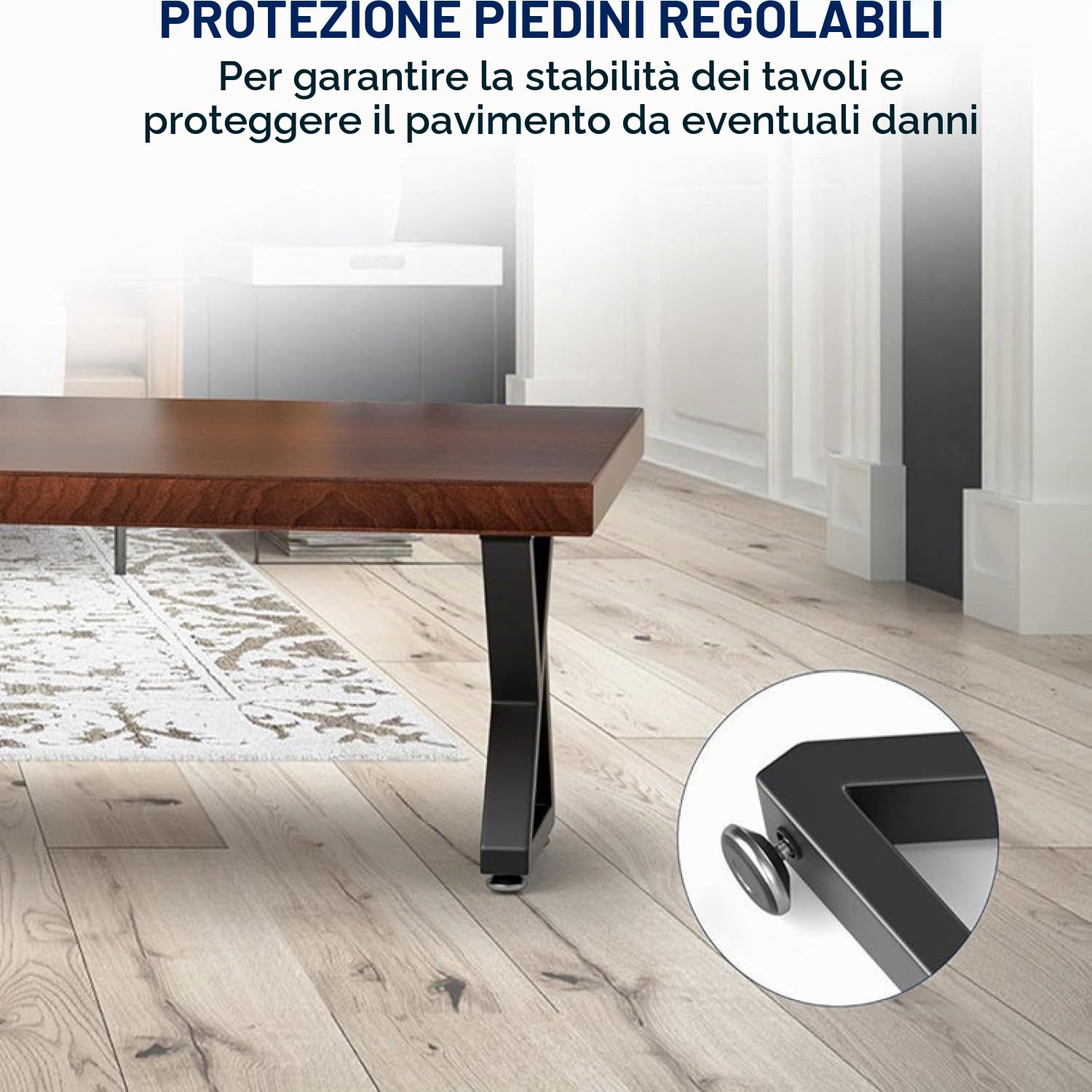 16 '' Gambe Tavolo Ferro, Gambe per Tavolino di V, Gambe Tavolino in Metallo Nero, 40,5x30 CM