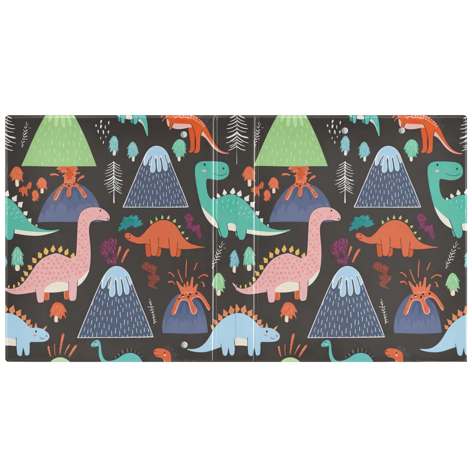 Lot de 2 classeurs décoratifs à 3 anneaux en forme de dinosaures mignons de 3,8 cm, avec poches, pour l'école, l'université ou le bureau