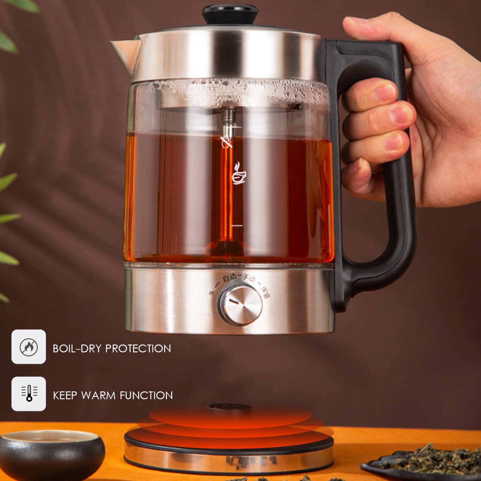 Bollitore Elettrico in Acciaio Inossidabile a Ebollizione Rapida 600 W Boiler Boiler Heater Tea Boiler Elettrico Indicatore a Led, Auto-Off Boil-Dryion