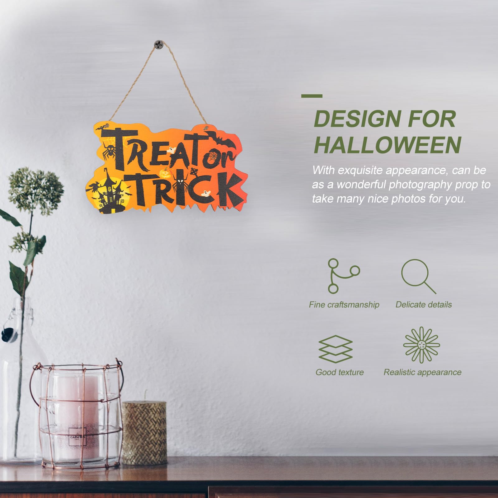 Abaodam 10 Unidades Adornos Colgantes de Madera para Halloween Calabaza y Calavera, Decoración Creativa Resistente para Fiestas Decorar Tu Casa
