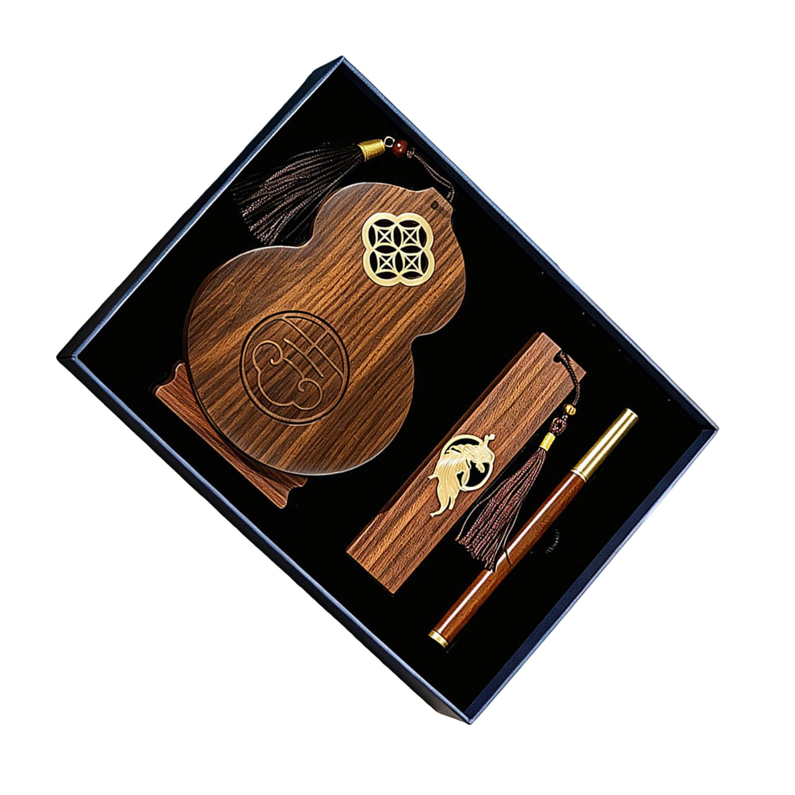 Chinesisch inspiriertes Stifthalter Set aus Holz, B