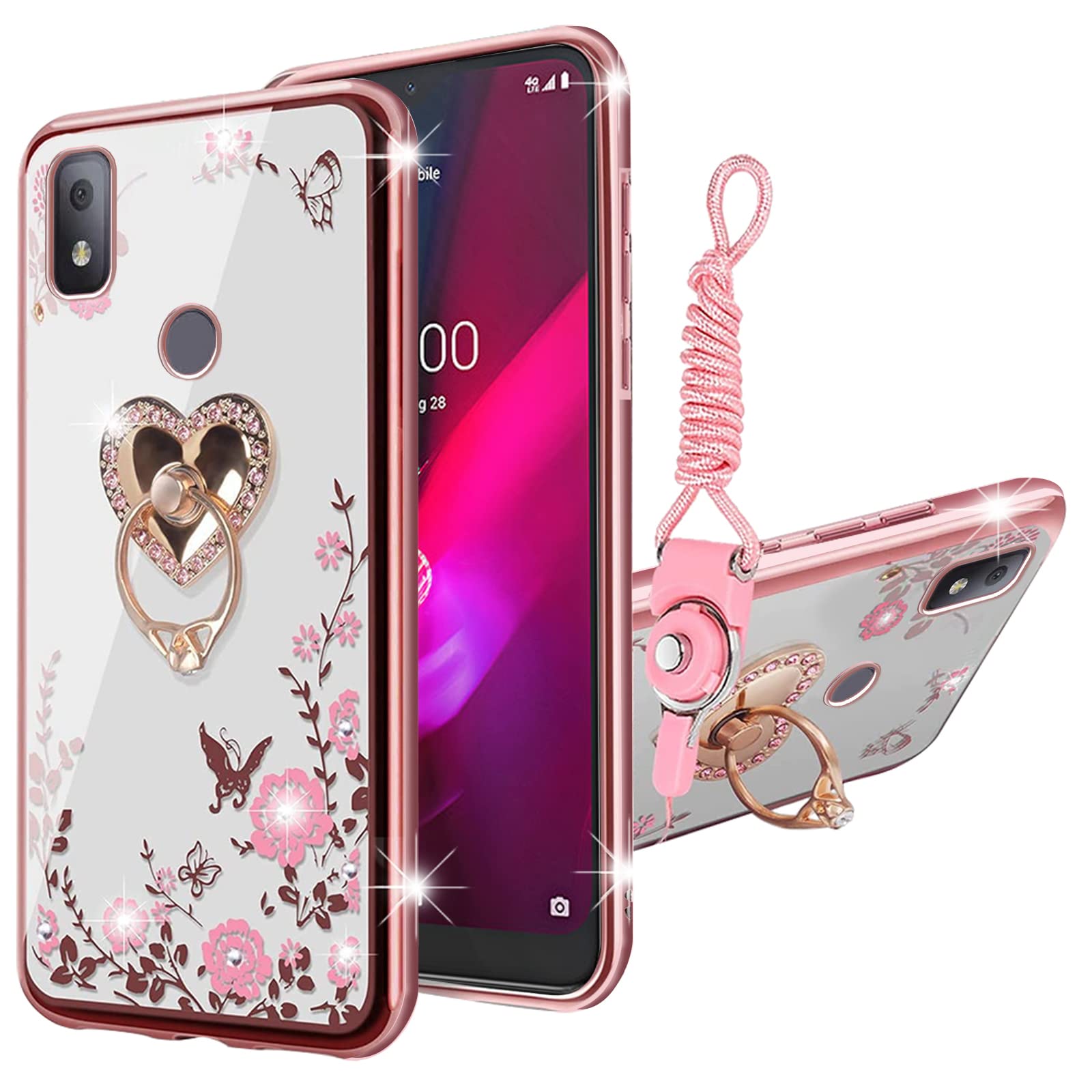 Phone Case for Revvl 4 with Stylus, T-Mobile Revvl 4 Case for Women Glitter Crystal Phone Case for Revvl 4 with Stylus, T-Mobile Revvl 4 Case for Women Glitter Crystal