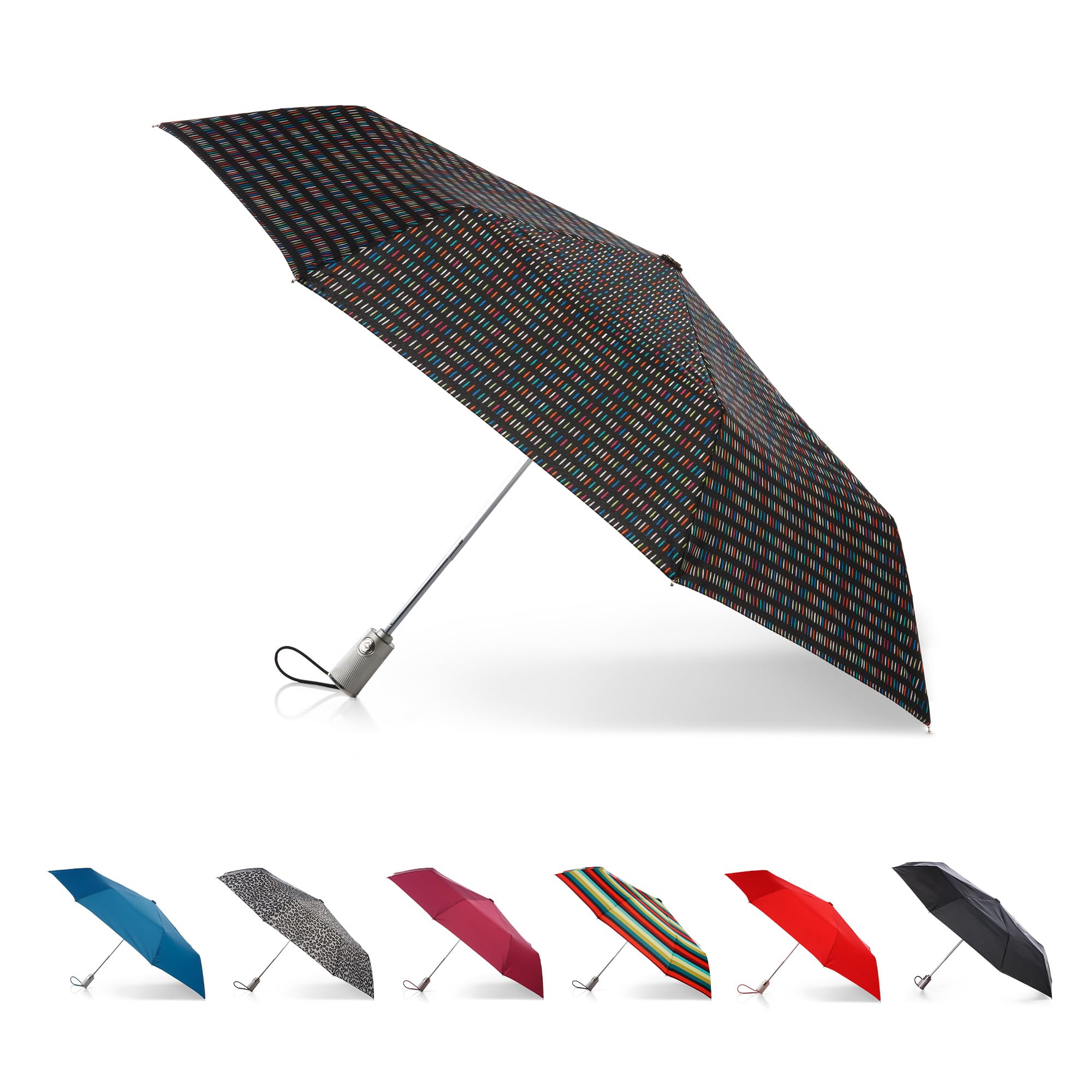 Totes Titan Large Auto Open Close Windproof & Water-Resistant Eco Umbrella, Multi Ditsy Floral, Multi Ditsy Floral, One Size