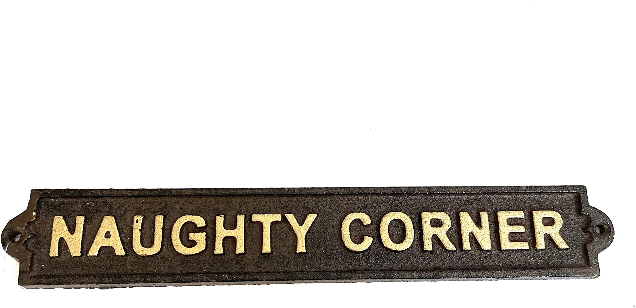 SUREG Funny Cast Iron Wall Plaque Home Office Mancave Decoration Various Designs (Naughty Corner)