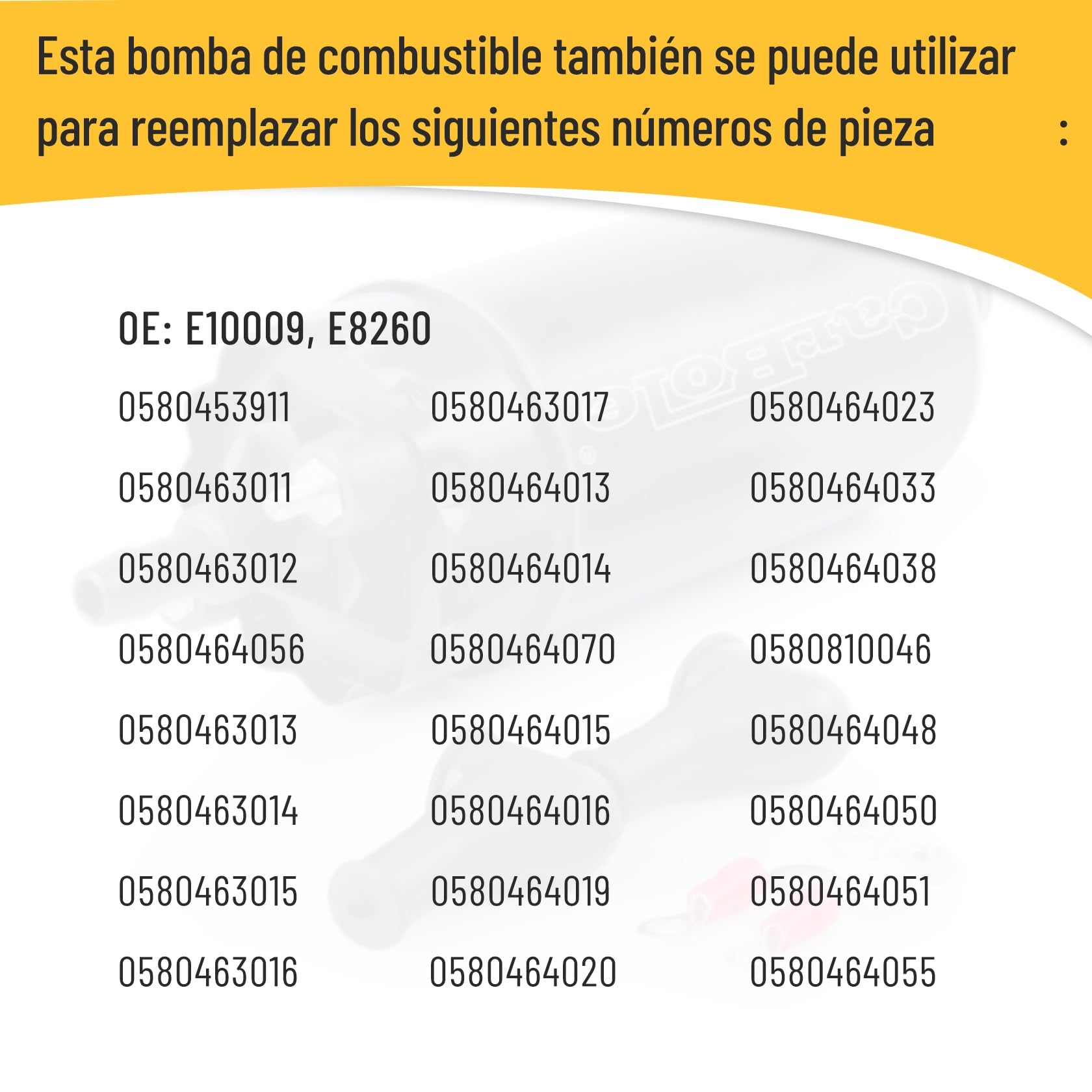 CarBole - Bomba de combustible en línea externa Bomba de combustible eléctrica de alta presión de hasta 125 psi, recambio para la 0580464070, universal