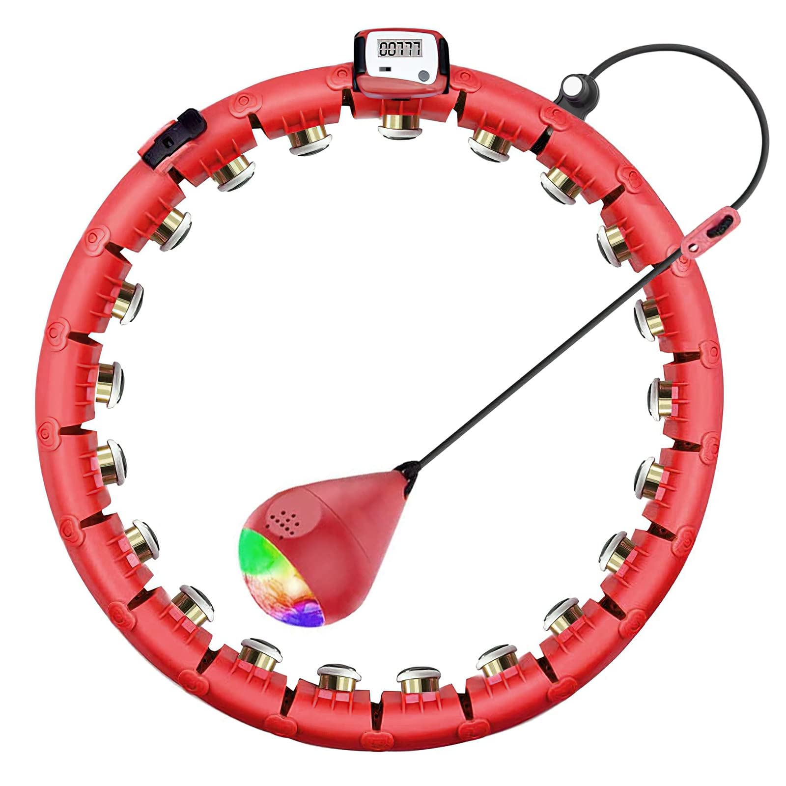 Smart Hula Hoop, Smart Hula Hoop Reifen Erwachsen & Anfänger, Smart Fitness Reifen mit Zähler, 24 Einstellbare Hoola Hoop Reifen für Gewichtsverlust und Fitness