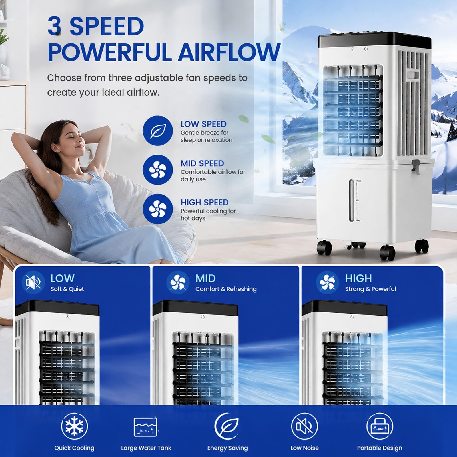 Climatiseur Mobile Sans Évacuation, Rafraîchisseur D'air Par Évaporation