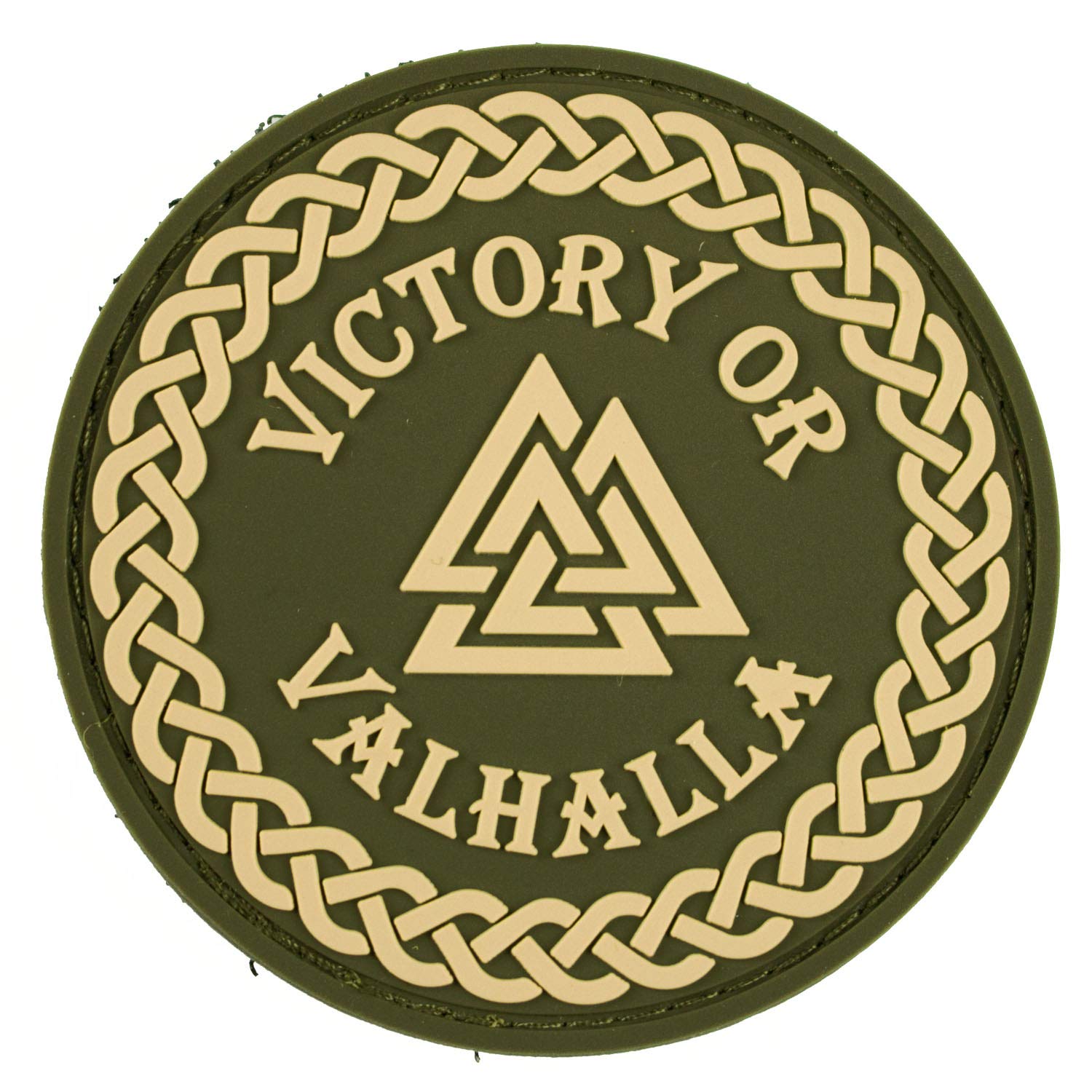Victory or Valhalla Moral Patch | Rigid PCV Molded with Hook-Back | 2 x 3 inches | 3-D Molded