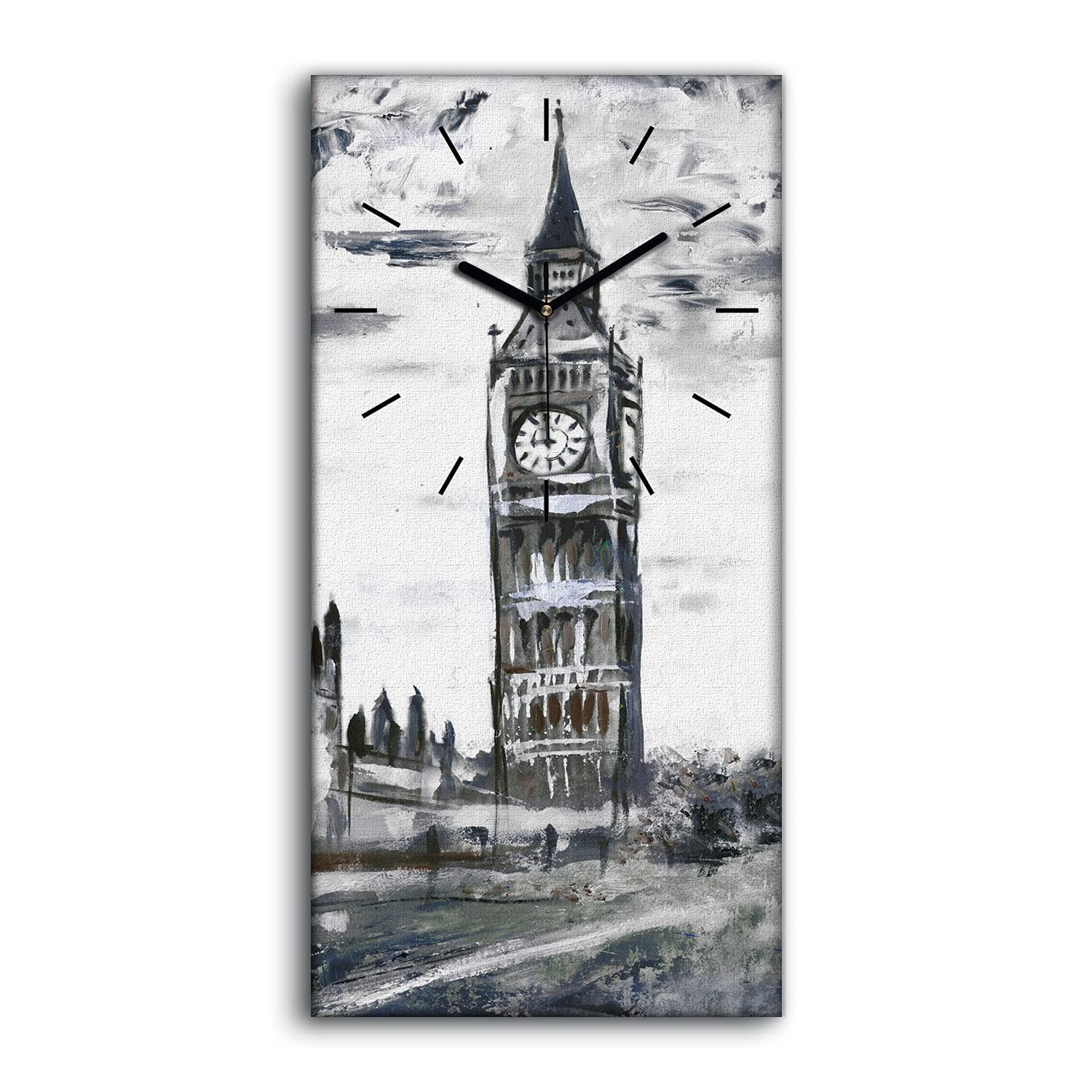 Horloge sur Toile Salon et Chambre Déco Moderne Bus de Londres 30x60cm