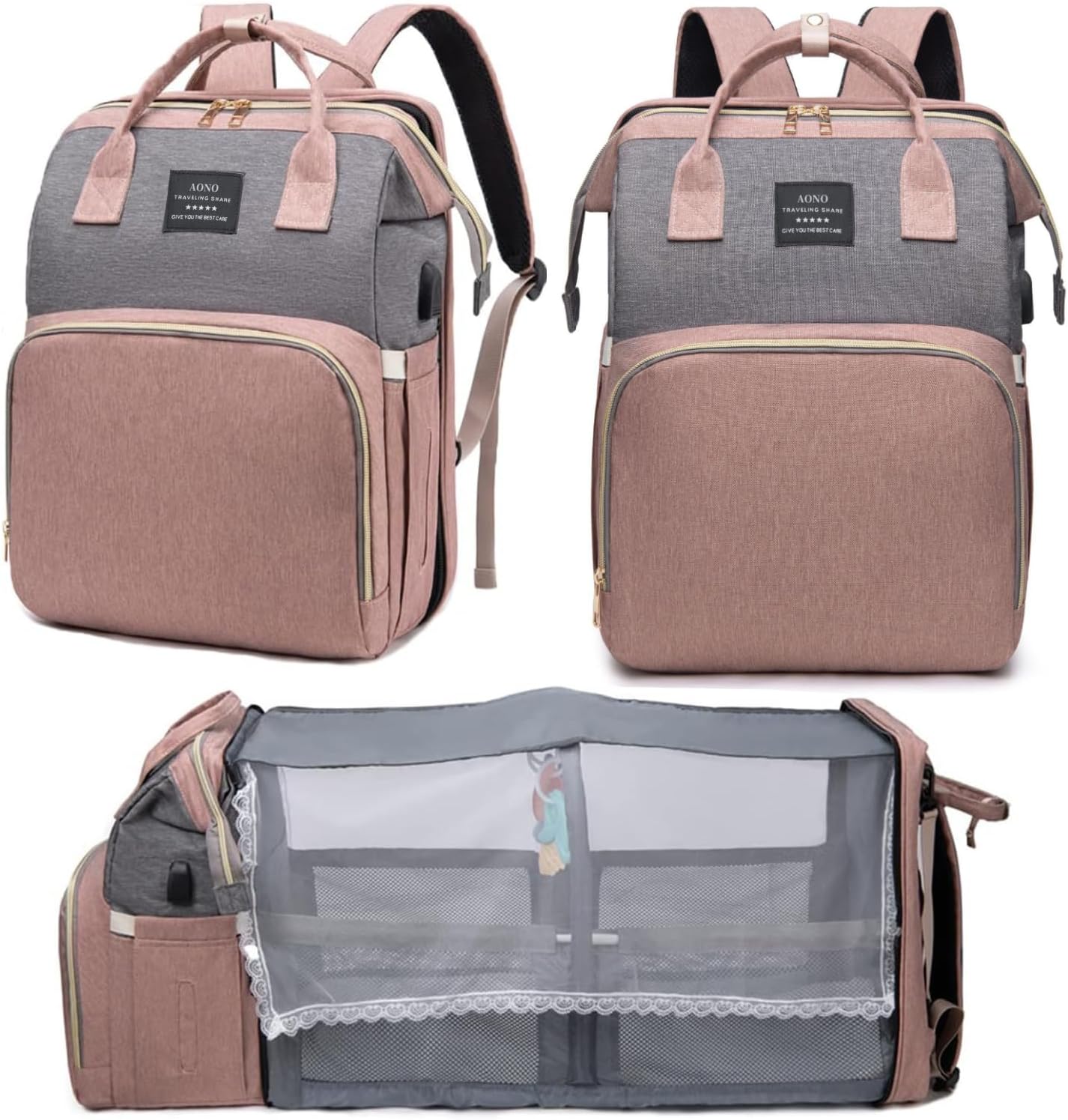 Multifunctional Baby Diaper Bag Backpack with Changing Station Baby Bag for Moms, Dads, Shower Gifts for Newborn Essentials